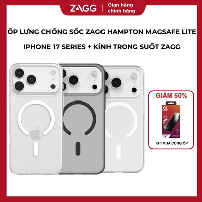 [iPhone 17 Series] Ốp lưng ZAGG ESNTL Hampton MagSafe Lite chống sốc, mỏng nhẹ, hỗ trợ sạc MagSafe
