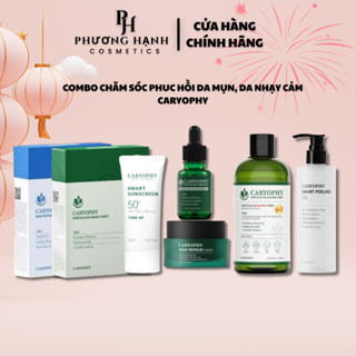 Combo Chăm Sóc Phục Hồi Da Mụn Caryophy Mặt Nạ Caryophy, Toner, Serum, Kem Dưỡng, Gel Tẩy Da Chết Caryophy
