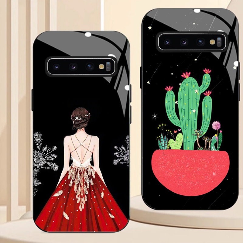 Ốp Lưng cho SAMSUNG S10, S10 PLUS, S10+, S10 SE, S10 5G Mặt kính cường lực sáng bóng, cao cấp