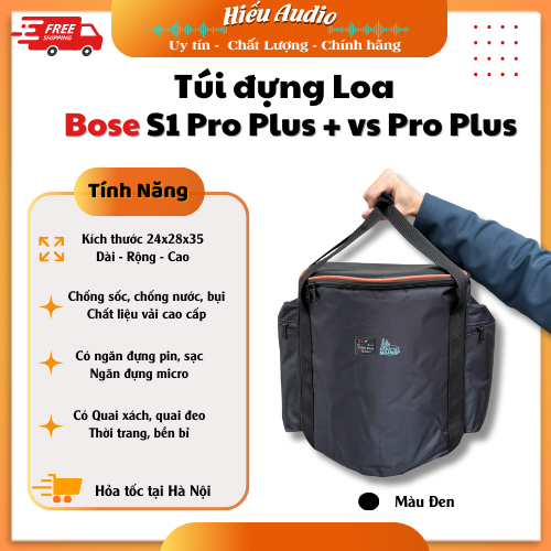 Túi đựng loa Bose S1 Pro Plus + vs Bose S1 Pro - Có chống sốc, quai đeo ngăn đựng sạc,micro.