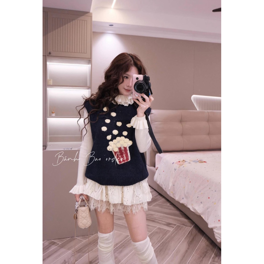 𝐁𝐄𝐓𝐈𝐒 Áo Len GiLe Bắp Rang Bơ QC