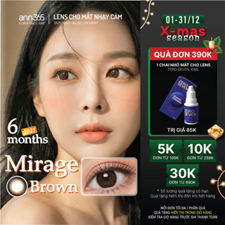  Lens 6 Tháng ANN365 Màu Nâu Sữa Mirage Brown Hàn Quốc Giãn 13.5mm Cận 0 - 7 Độ 
