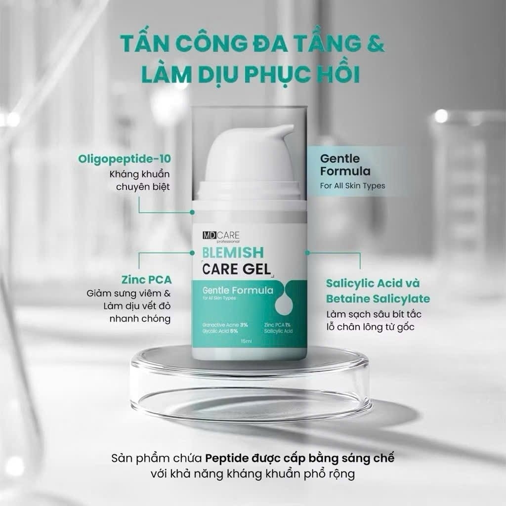 [Hàng Cty] [CHÍNH HÃNG] Gel Chấm Mụn Hỗ Trợ Làm Dịu Và Cải Thiện Mụn Viêm MD CARE Blemish Care Gel 1