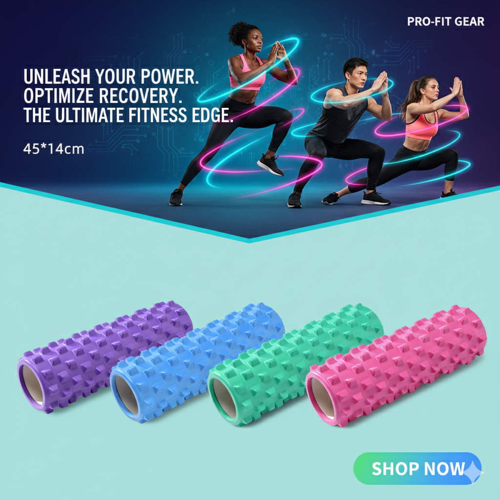 Thanh lý siêu rẻ ống lăn giãn cơ gai nhọn foam roller 45x16cm, dụng cụ tập gym, yoga, massage