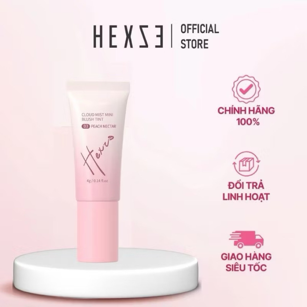 [MINISIZE] Má hồng dạng kem HEXZE 4g, lên màu tự nhiên, lâu trôi, da căng bóng - Màu Peach Nectar