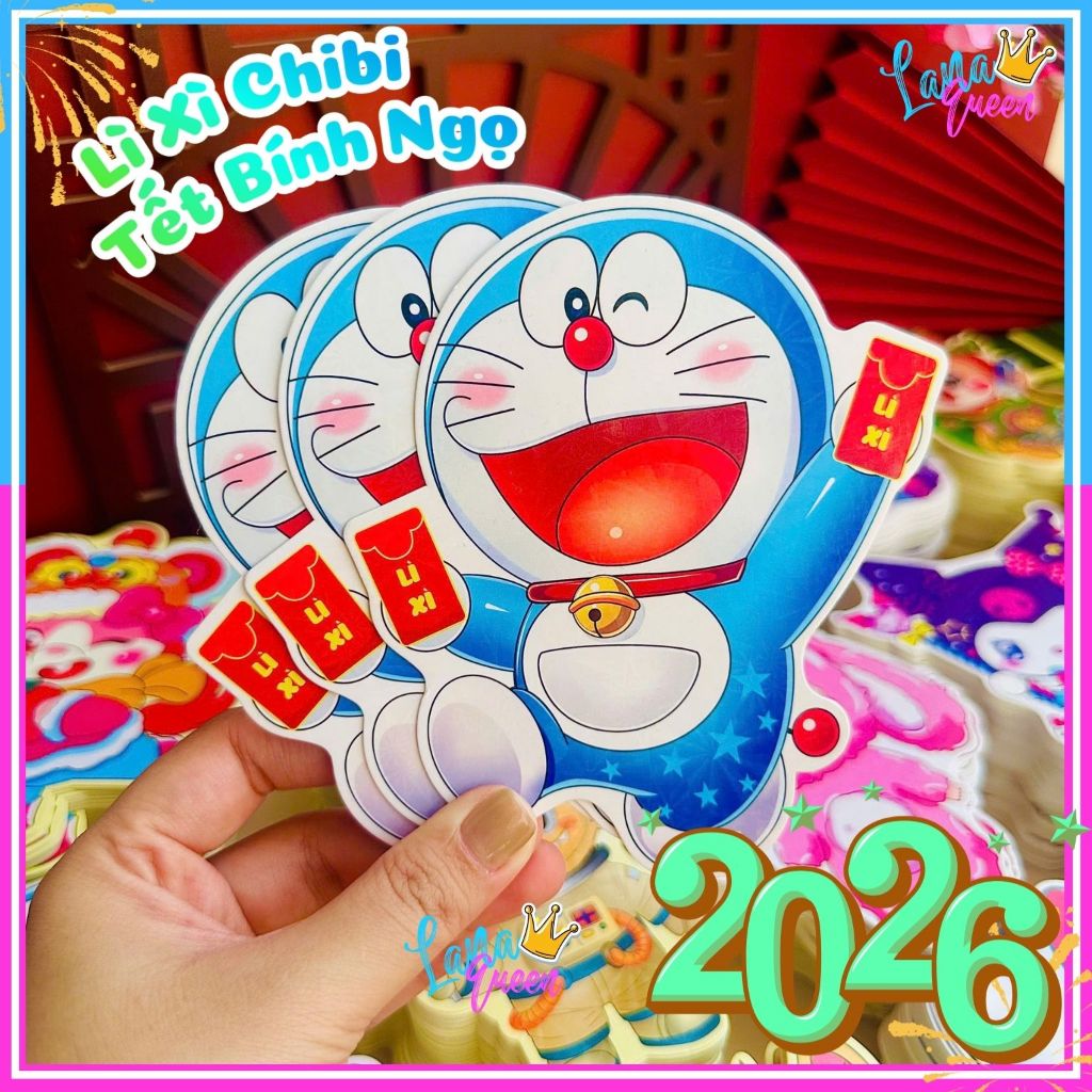Combo 10 - 50 - 100 Bao Lì Xì Chibi Tết 2026 - Bao Lixi Giá Rẻ Nhiều Hình Dễ Thương - LANA QUEEN