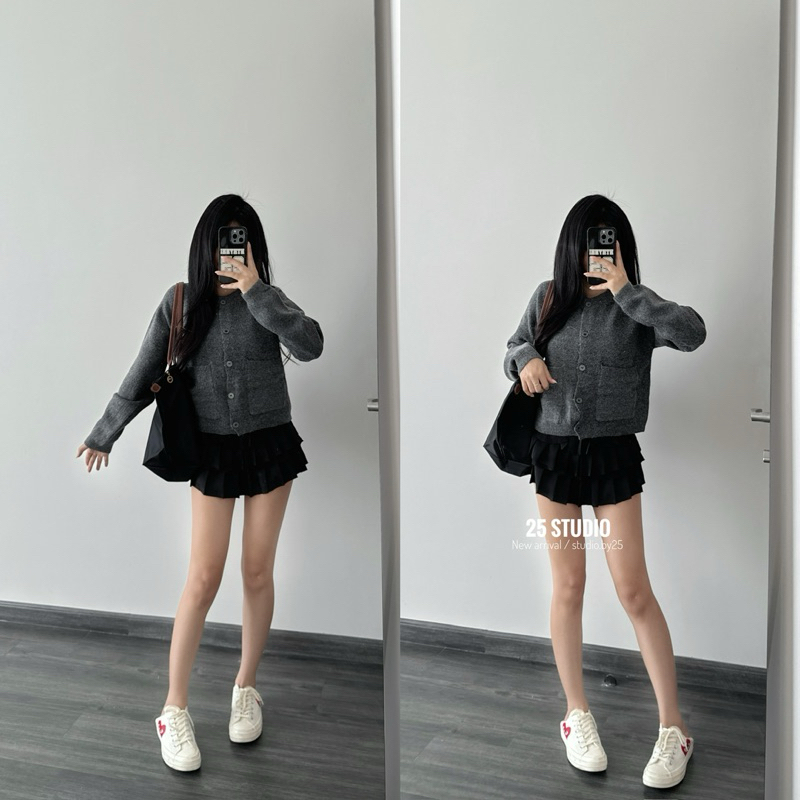 Áo Cardigan Len Nữ Z.a.r.a Xám Lông Chuột Chất Len Lông thỏ mềm mịn Form Rộng Style Hàn Quốc New 202