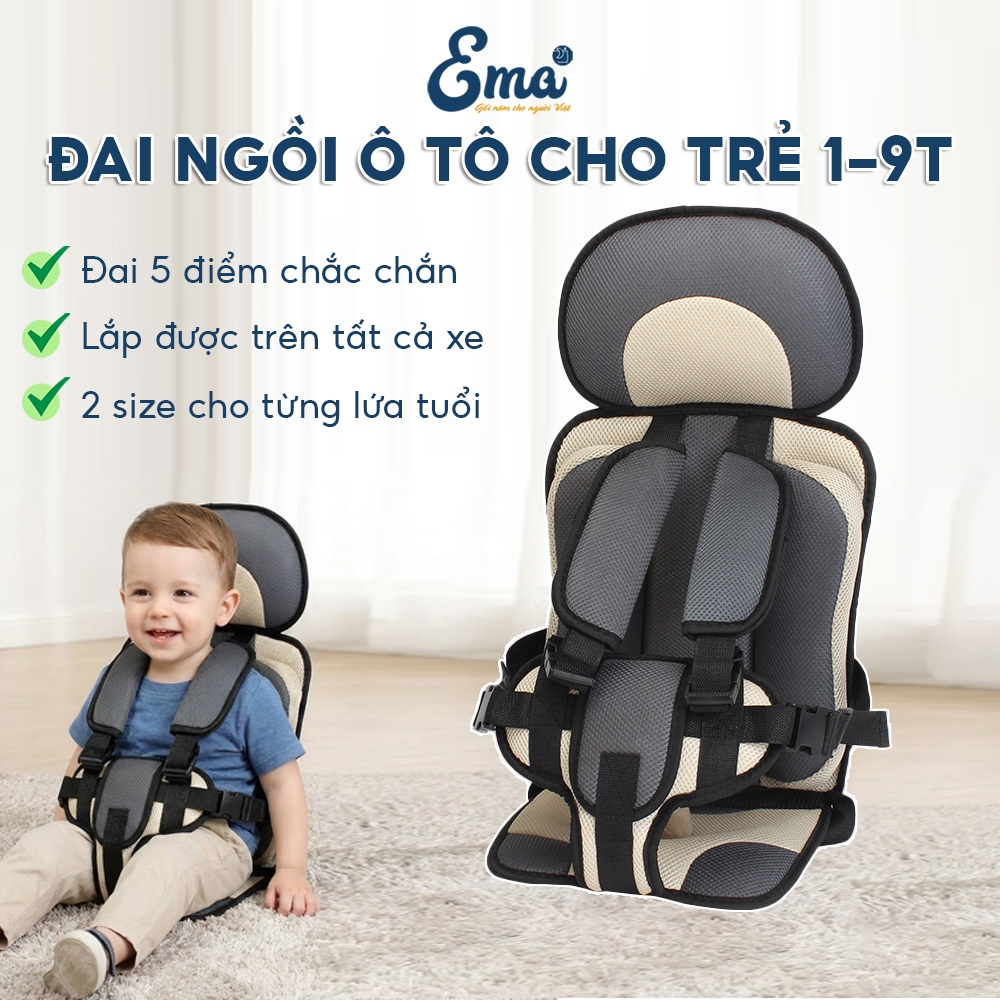 Đai ngồi ghế ô tô cho bé dưới 9 tuổi thay thế đai an toàn dây đai tùy chỉnh, thoáng khí, êm ái