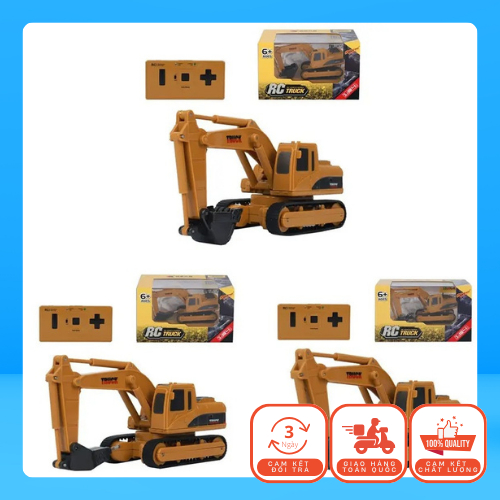 Máy Xúc Mini, Máy Đục Mini, Máy Gắp Gỗ Mini Điều Khiển Từ Xa + Mô Hình Toy Đồ Chơi Pin