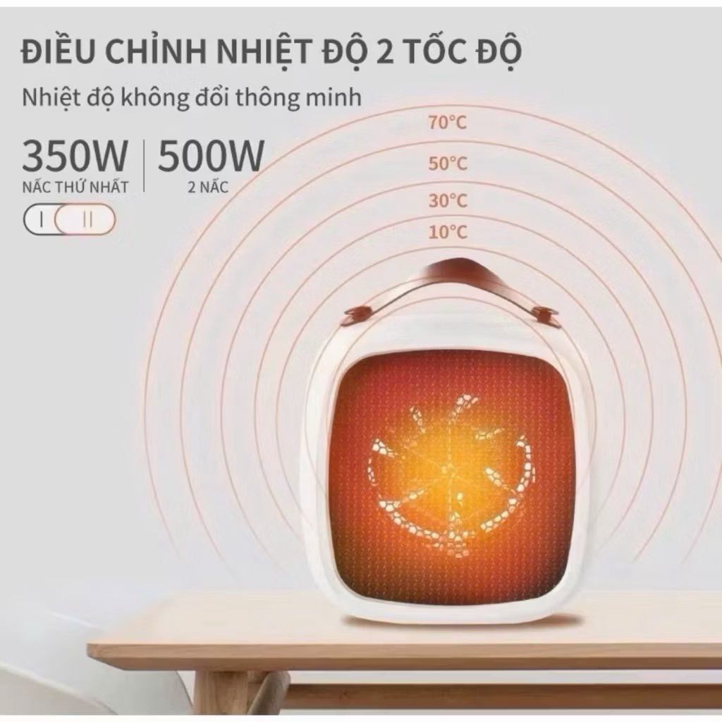 Quạt sưởi ấm mini quạt sưởi ấm công nghệ mới  không phát sáng không gây ồn