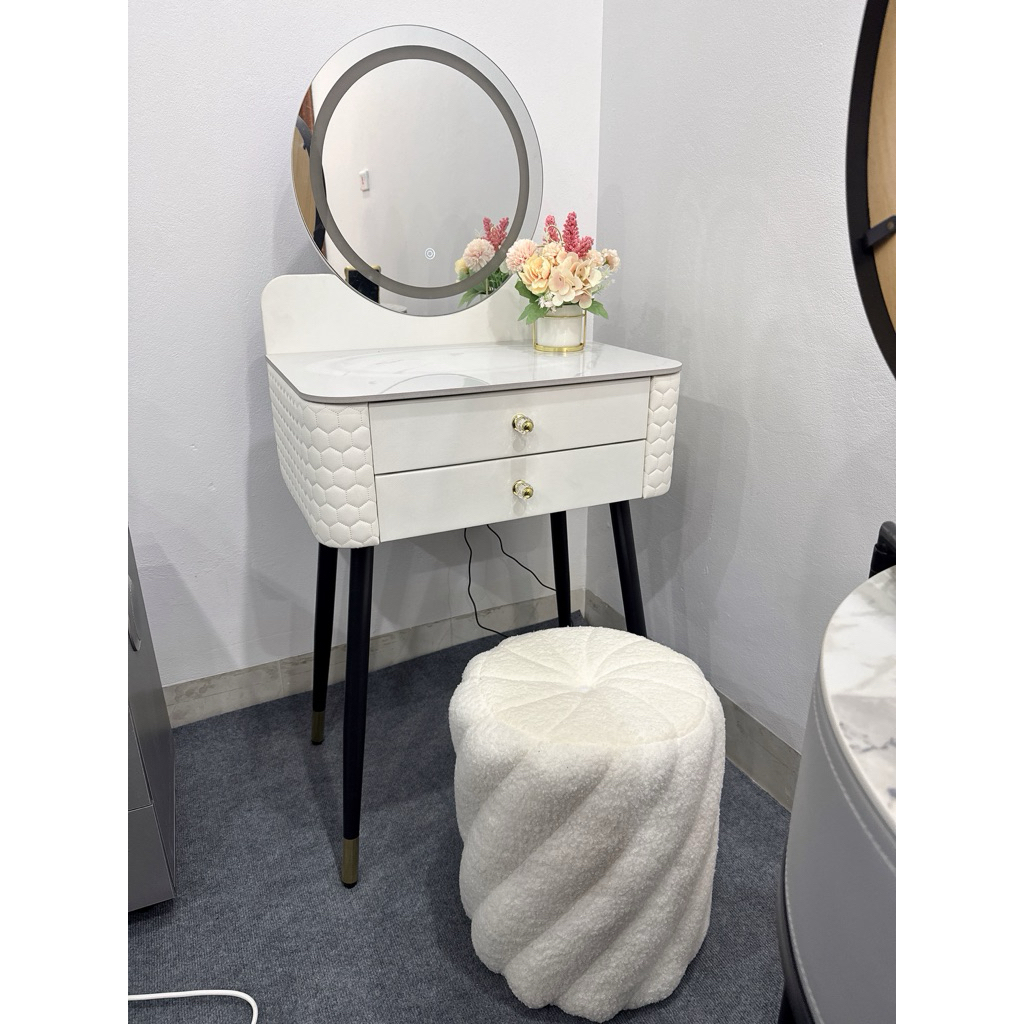 [ TẶNG GHẾ ]  BÀN TRANG ĐIỂM NHẬP KHẨU - BÀN PHẤN GƯƠNG LED CẢM ỨNG 3 MÀU - BÀN 60cm