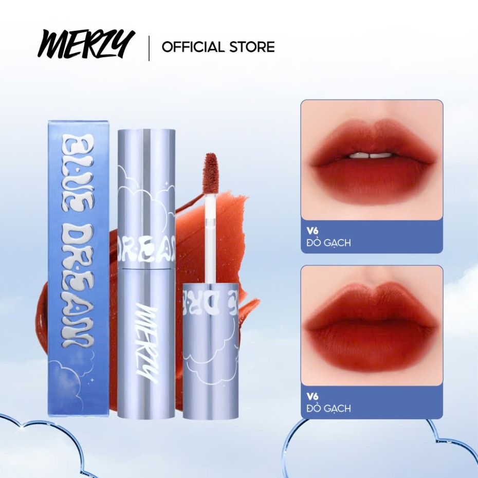 Son kem lì Merzy V6 Another Me The First Velvet Tint vỏ màu xanh dương