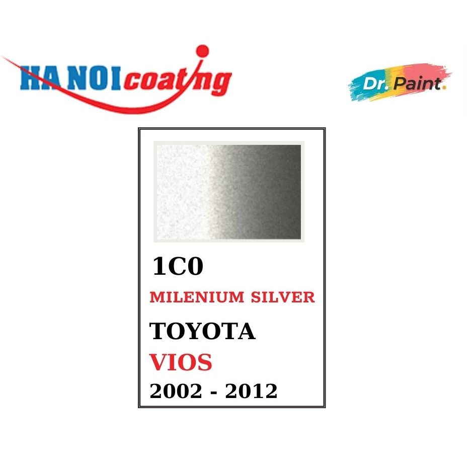 Bình sơn Xịt Xóa Vết Xước Xe Ô tô TOYOTA VIOS Màu BẠC ÁNH VÀNG Code 1C0 - MILENIUM SILVER chính hãng