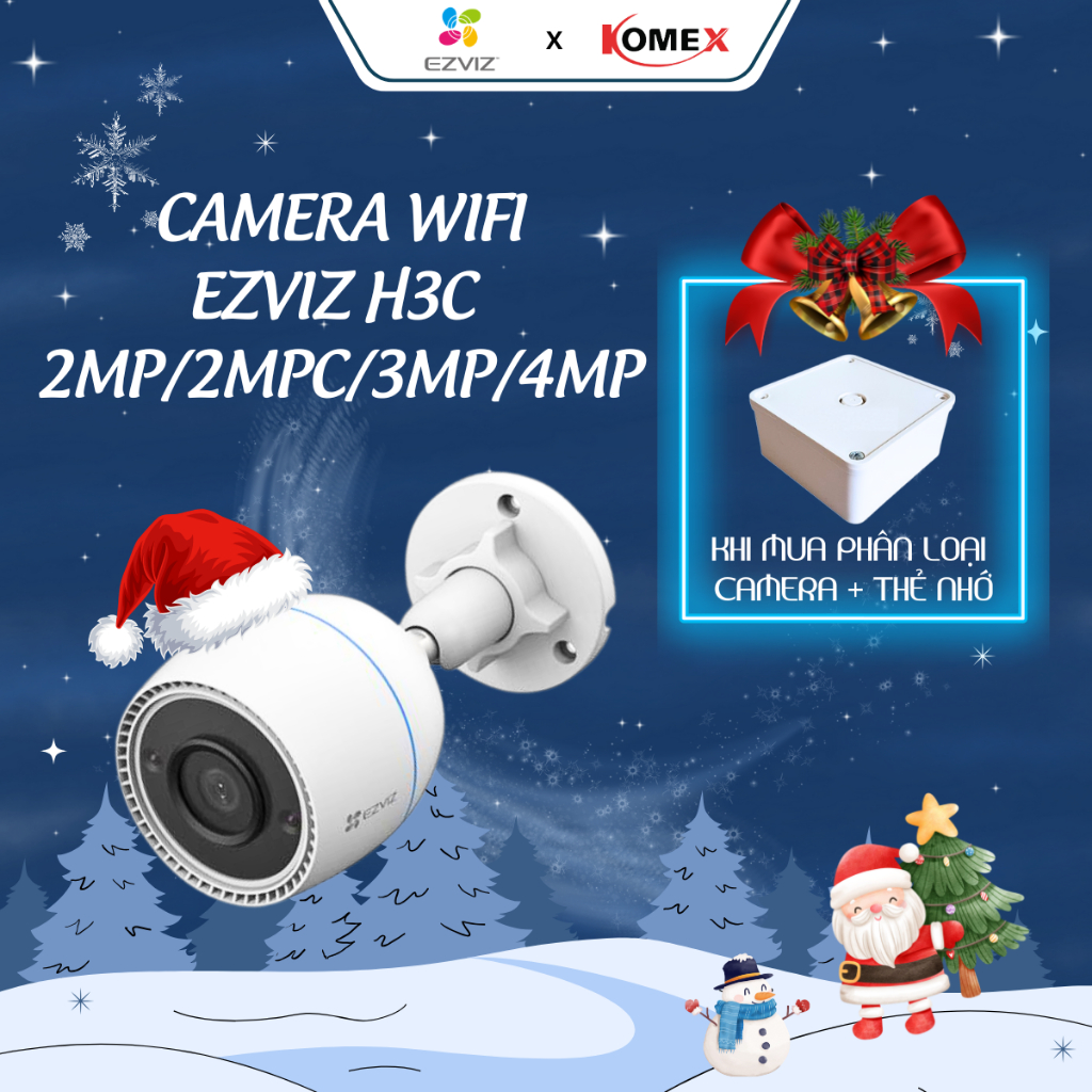 Camera Wifi Ngoài Trời EZVIZ H3C Color 3MP, 4MP Góc Cố Định, Có Màu Đêm, Đàm Thoại 2 Chiều