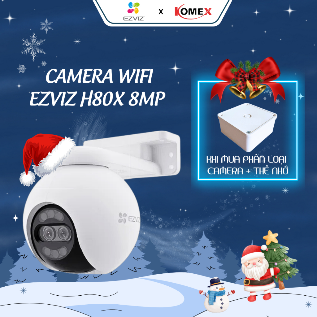  Camera IP Wifi Ngoài Trời Ezviz H80x Dual 8MP Độ Phân Giải 4K Ống Kính Kép Nâng Cấp Color Full Hình Ảnh Sống Động 