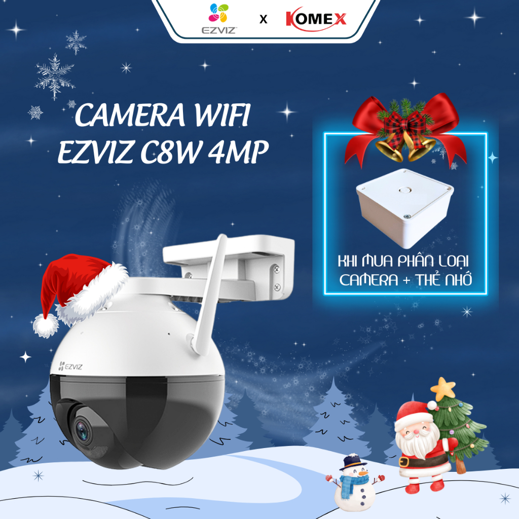 Camera Wifi Ngoài Trời EZVIZ C8W 4MP Độ phân giải 2K, Đàm Thoại 2 chiều, khả năng quay quét 360