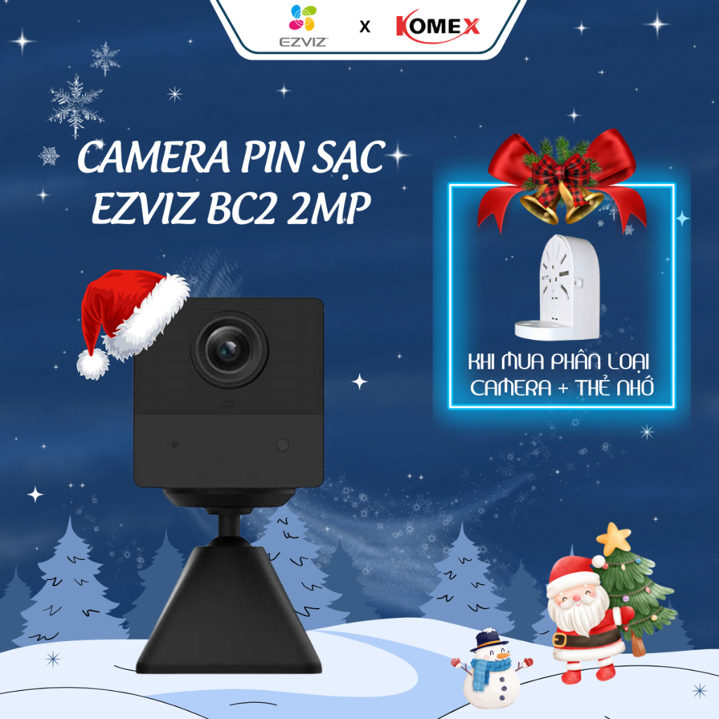 Camera Wifi EZVIZ BC2 2MP Không Dây Dùng Pin Sạc đàm thoại 2 chiều
