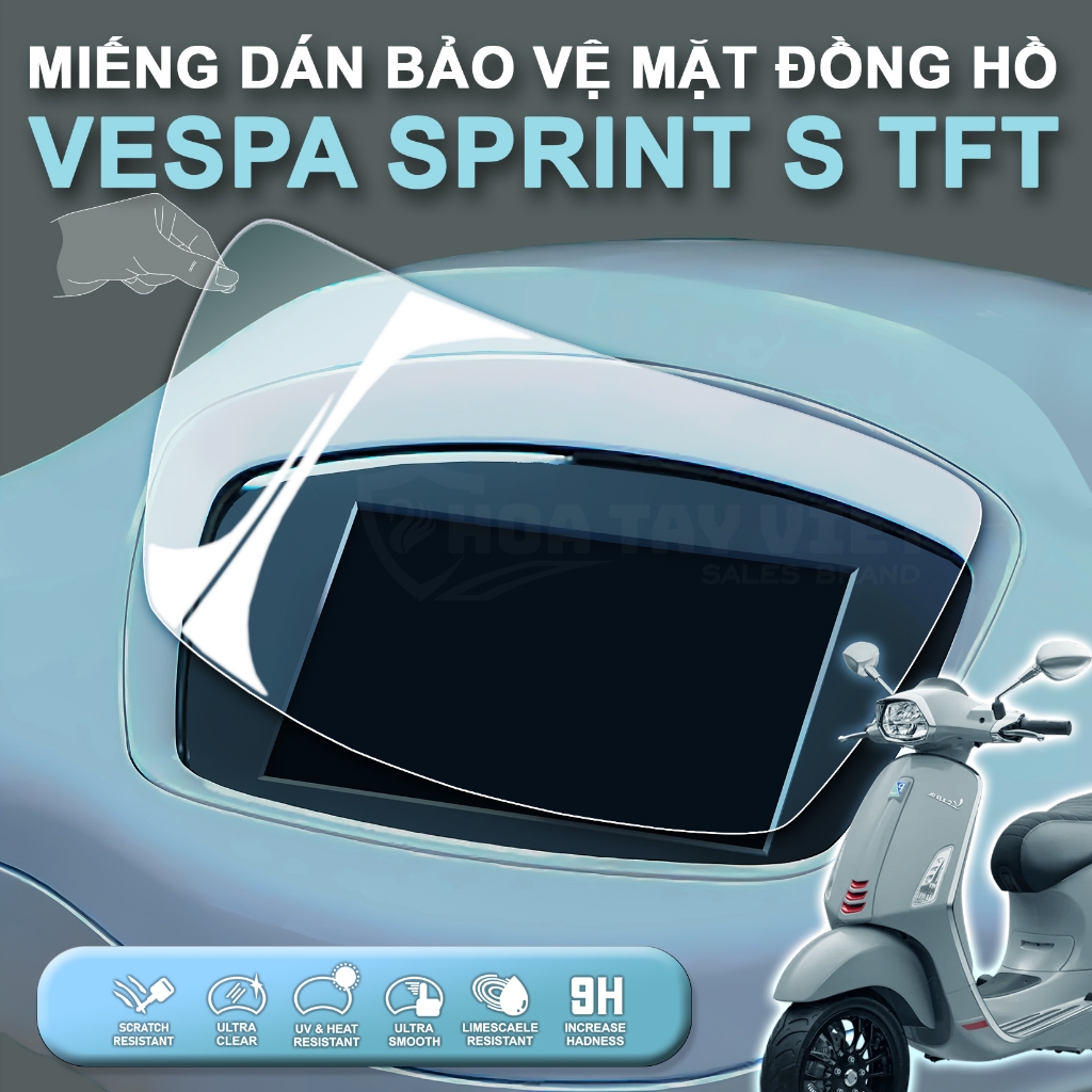 Miếng dán PPF Vespa SPRINT S TFT bảo vệ mặt đồng hồ chống trầy xước Vespa Sprint S