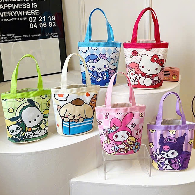 Túi Tote Mini Vải Canvas Sanrio Hello Kitty Kuromi Melody Dễ Thương Túi Xách…