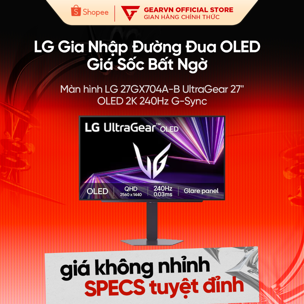 Màn hình LG 27GX704A-B UltraGear 27" OLED 2K 240Hz G-Sync