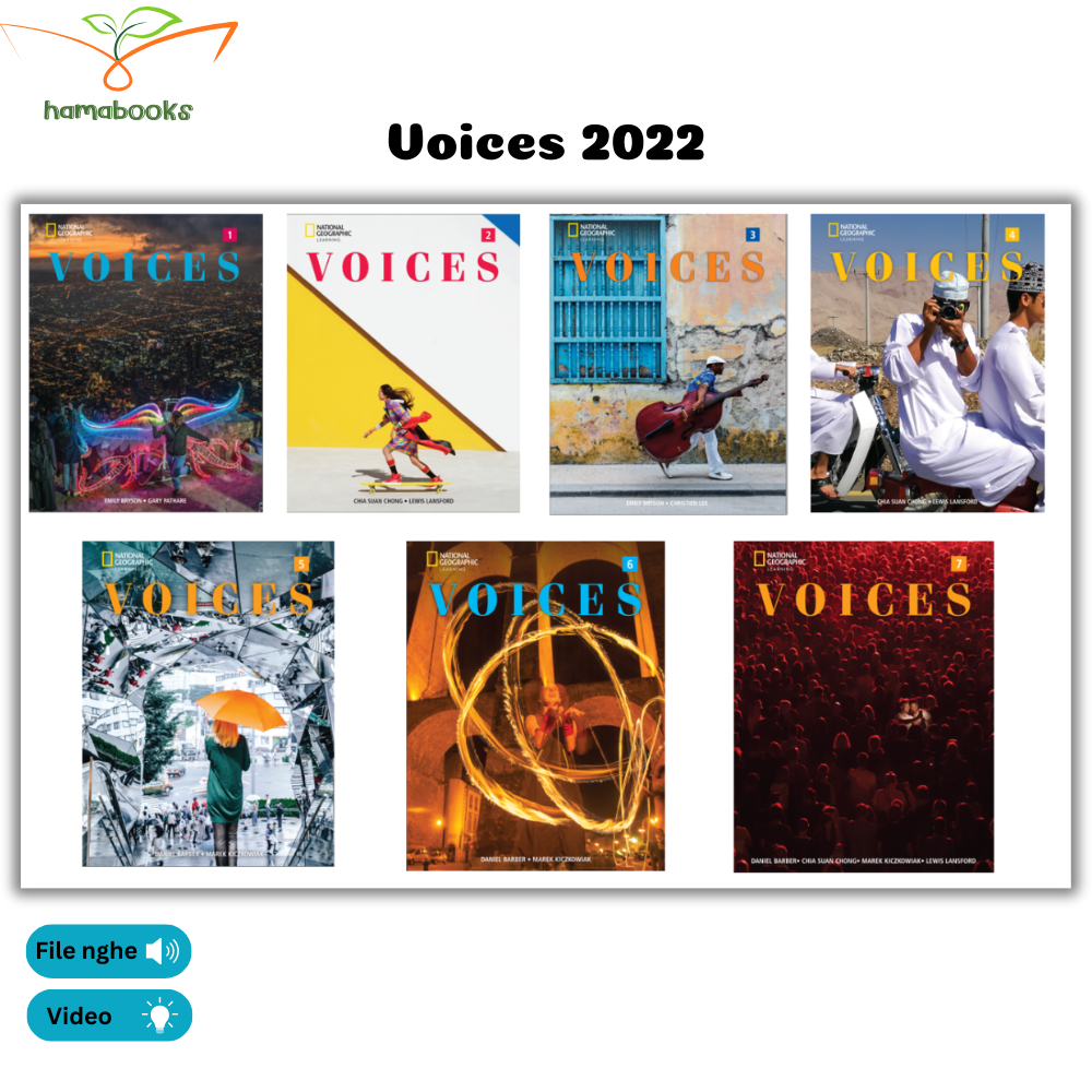 Sách - Voices 2022 (National) - 7 cấp độ -  Bản in lazer đẹp nét, Tặng Audio
