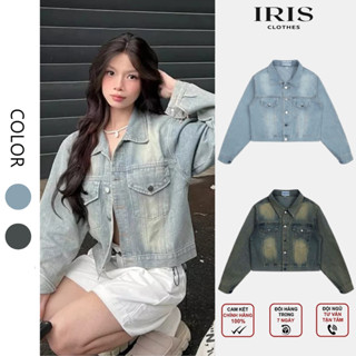  Áo Khoác Jeans Unisex basic form Croptop Áo chất jean dày dặn Áo khoác bò Boxy cao cấp wash màu chất 