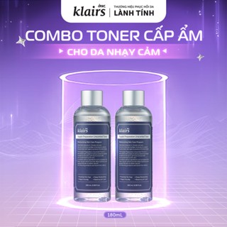  Combo 2 Nước hoa hồng Dear Klairs Supple Preparation Unscented Toner hỗ trợ làm sáng da 180ml 