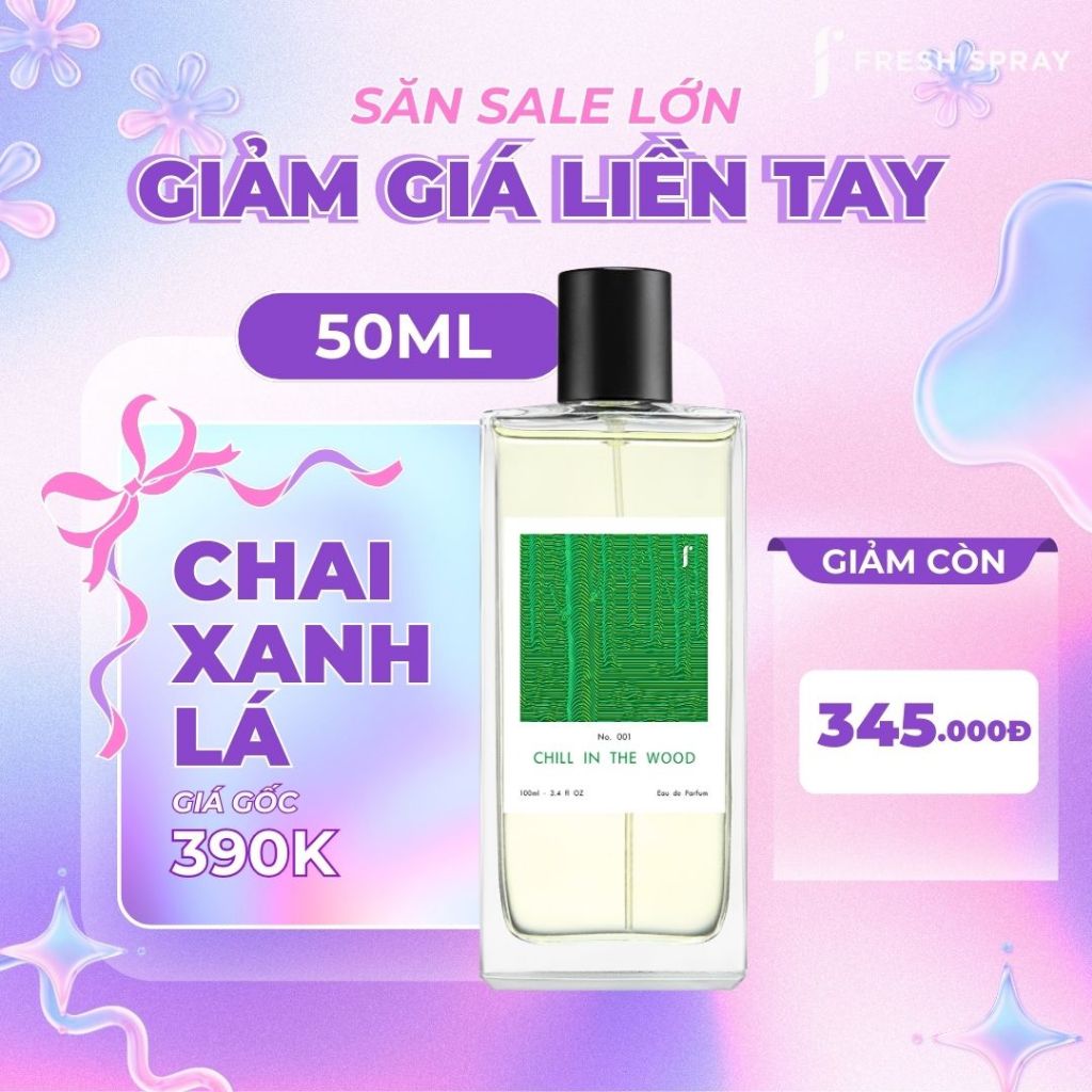 Nước Hoa F Fresh Spray 001 Chill In The Wood Unisex Gil Lê chai 50ml - Chính hãng