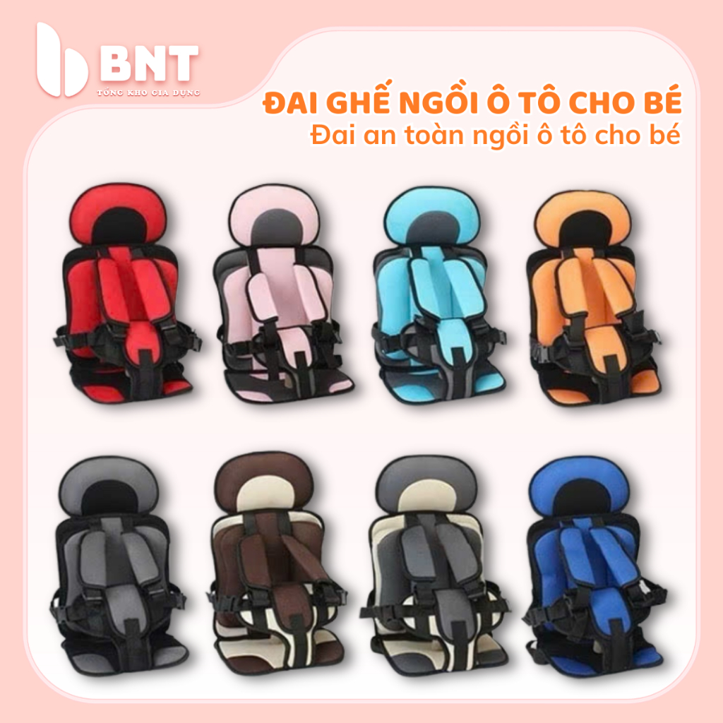 Đai Ghế Ngồi Ô Tô Cho Bé Ghế An Toàn Trẻ Em Nhiều Màu, Chống Trượt, Bảo Vệ Toàn Diện