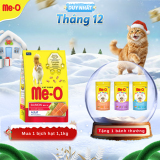   Mua 1 tặng 1 bánh thưởng Thức ăn cho mèo Me-O hạt cho mèo vị cá hồi gói 1,1kg  Quà không cộng dồn  
