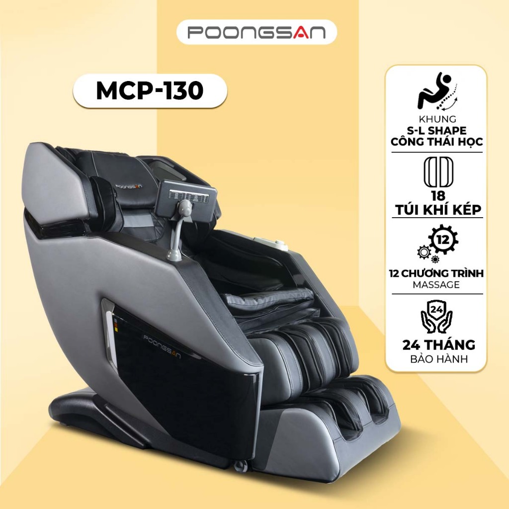 [TOP DEAL] Ghế Massage POONGSAN MCP-130 Công Nghệ 4D Scan Body AI Điều Khiển Giọng Nói 12 Chương Trình