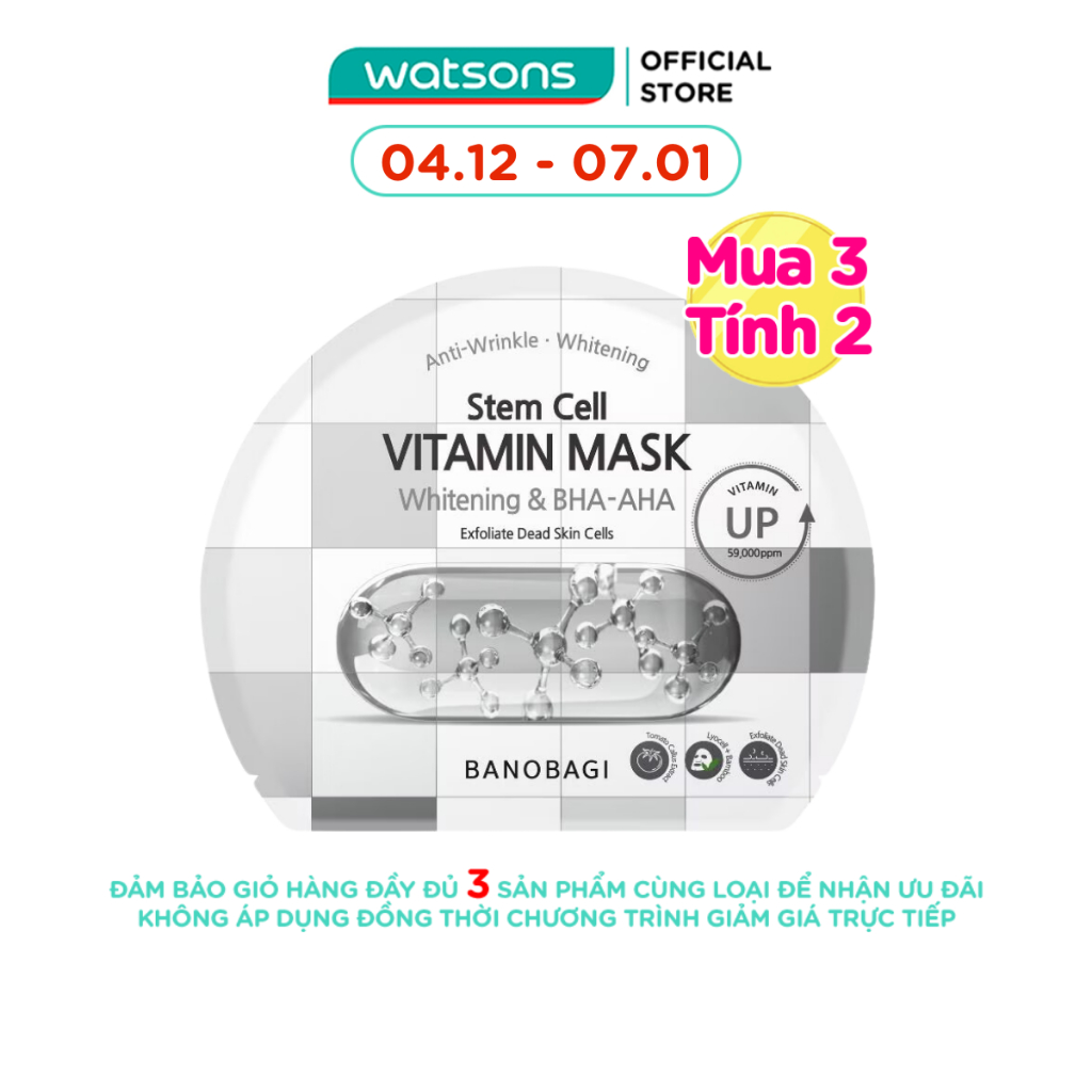 Mặt Nạ Banobagi Stem Cell Vitamin Mask Whitening and BHA-AHA 30g