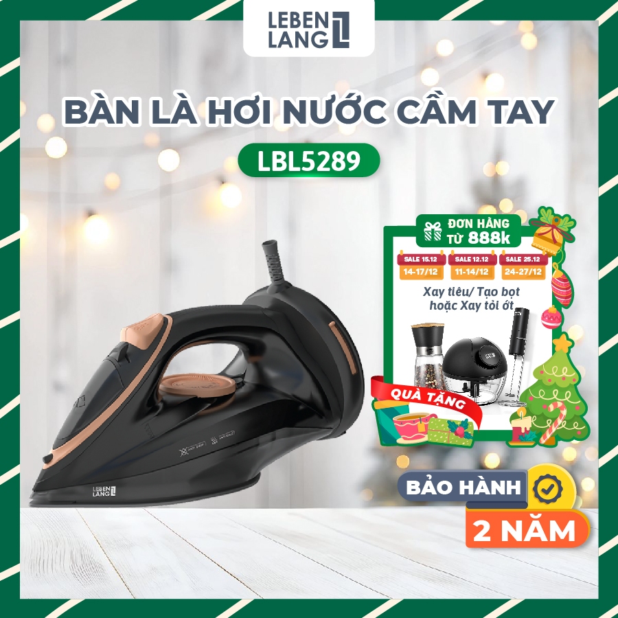 Bàn Ủi Hơi Nước Cầm Tay Lebenlang LBL5289, 2200W, Bình Chứa 260ml - Hàng Chính Hãng - Là Quần Áo