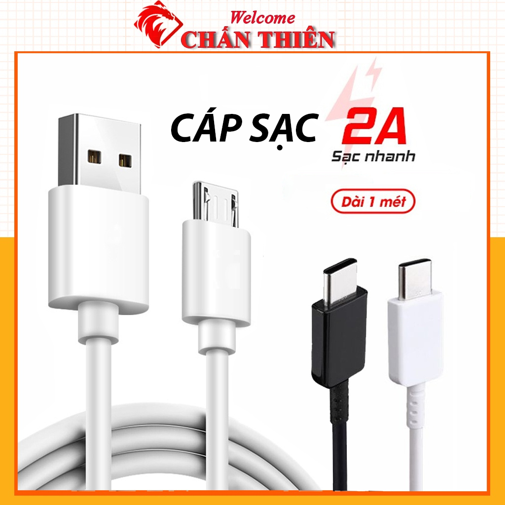Dây Cáp Sạc USB Type C Micro Sạc nhanh samsung và các dòng máy Android lỗi 1 đổi 1 Bảo hành 6 tháng