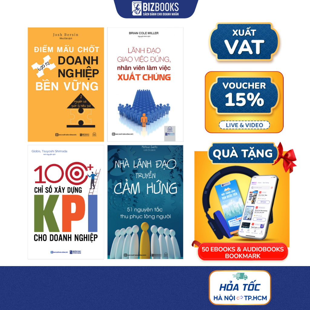 Bộ Sách Lãnh Đạo Trao Quyền: Nhà Lãnh Đạo Truyền Cảm Hứng, OKR, 100+ Chỉ Số KPI, Điểm Mấu Chốt Tạo D