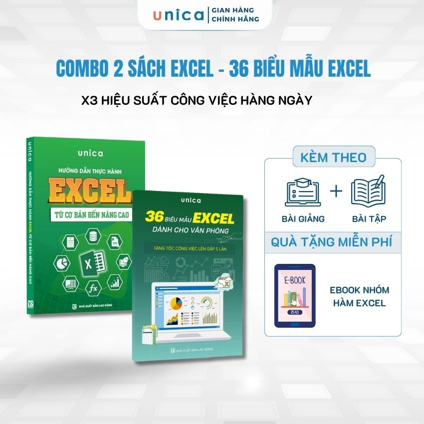Combo 2 sách Excel - 36 Biểu mẫu Excel Giải pháp toàn diện cho dân văn phòng