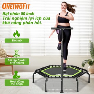  OneTwoFit 50inch Trampoline Tay cầm có thể điều chỉnh 5 mức Phù hợp cho trẻ em hoặc người lớn 