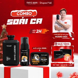  Combo Soái Ca - Sữa tắm gội nam 3in1 350ml & Sáp dưỡng tạo kiểu tóc & Bọt vệ sinh nam giới Rhys Man 