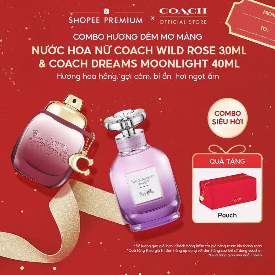 Combo Nước Hoa Nữ Coach Wild Rose 30ml & Coach Dreams Moonlight 40ml
