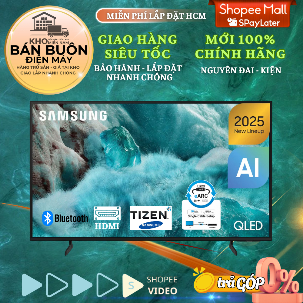 Smart Tivi Samsung QLED 85 inch QA85Q7FA 4K HDR+, AI xử lý hình ảnh, Model 2025 | 85Q7FA