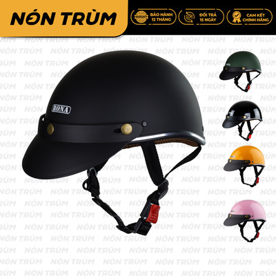 Mũ Bảo Hiểm 1/2 RONA Hali Viền Bạc – Chính Hãng – Nam Nữ Đi Xe Máy – Nón Trùm