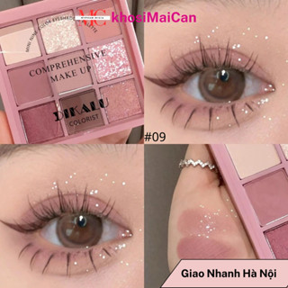 [ GIÁ SỈ ] Bảng phấn mắt DIKALU 9 ô Màu Ánh Nhũ Tone Hồng Cam Nhẹ Nhàng Quyến Rũ