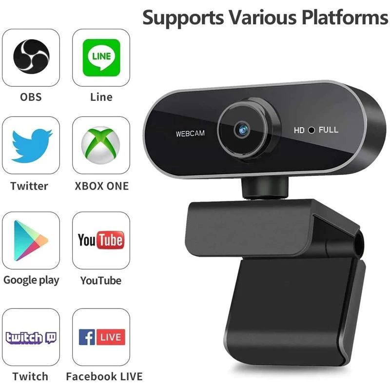 Webcam Máy Tính PC Laptop Độ Phân Giải Full HD Có Mic Livestream/Họp trực tuyến | BigBuy360 - bigbuy360.vn