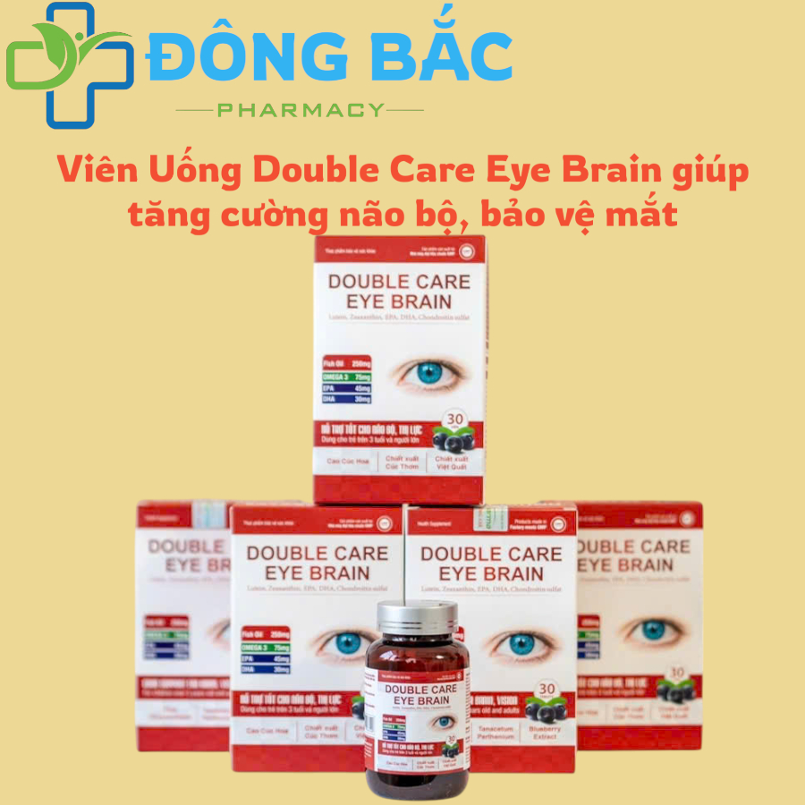 Viên Uống Double Care Eye Brain giúp tăng cường não bộ, bảo vệ mắt  hộp 30 viên