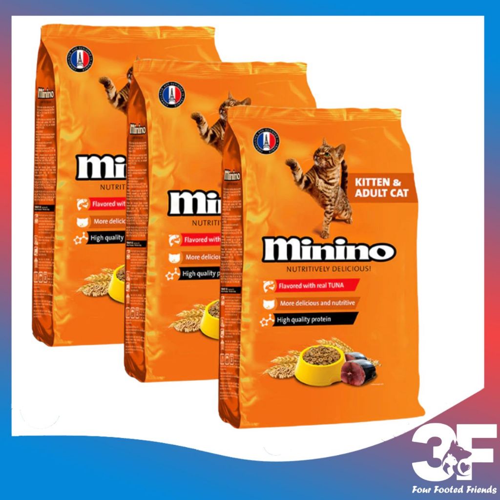 [COMBO 3 BAO] Hạt Minino Cá Ngừ Cho Mèo 1.3kg – Thức Ăn Mèo Mọi Lứa Tuổi, Protein 28% | 3F STORE