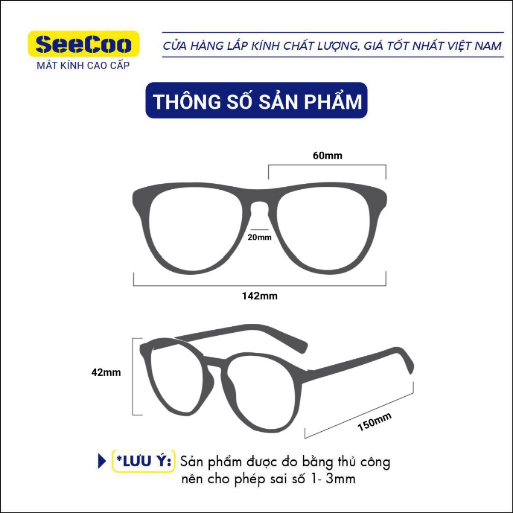 Gọng Kính Cận Dáng Chữ Nhật Kim Loại Cao Cấp SeeCoo, Phong Cách Tối Giản, Hỗ Trợ Lắp Cận/Loạn, Chống ASX, Đổi Màu S90 | BigBuy360 - bigbuy360.vn