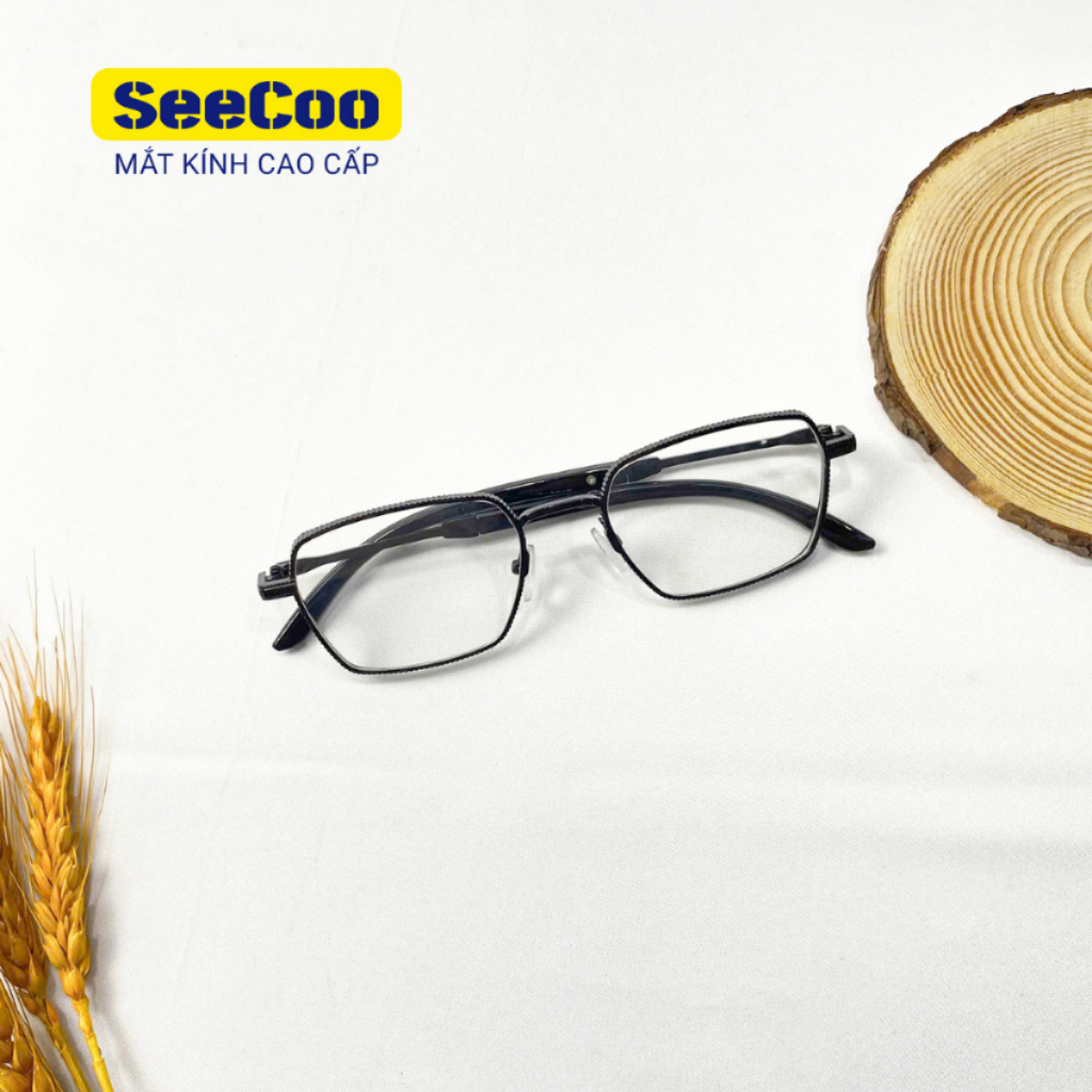 Gọng Kính Cận Dáng Chữ Nhật Kim Loại Cao Cấp SeeCoo, Phong Cách Tối Giản, Hỗ Trợ Lắp Cận/Loạn, Chống ASX, Đổi Màu S90 | BigBuy360 - bigbuy360.vn