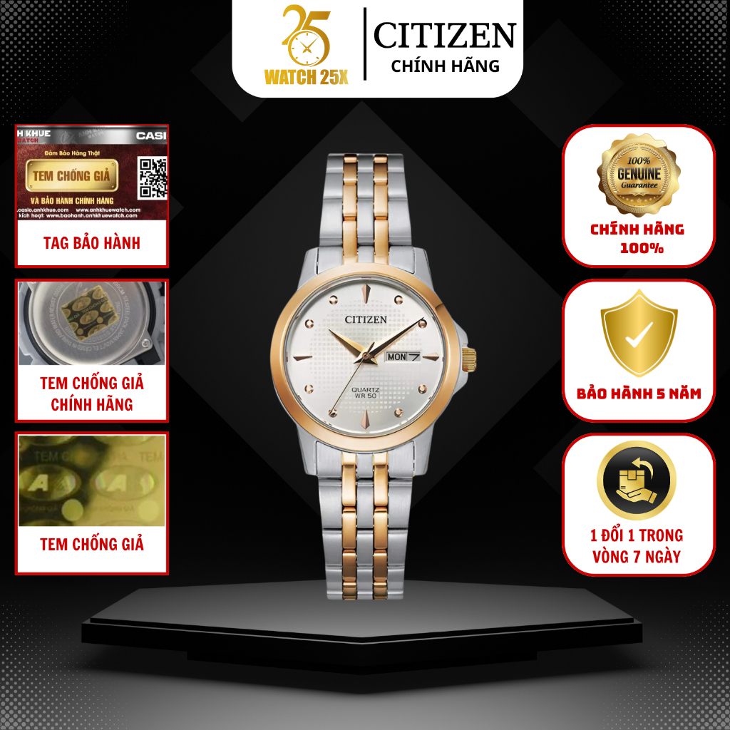 Đồng Hồ Nữ Citizen EQ0605-53A Watch25x - Quartz Thời Trang Sang Trọng Phong Cách Quý Cô
