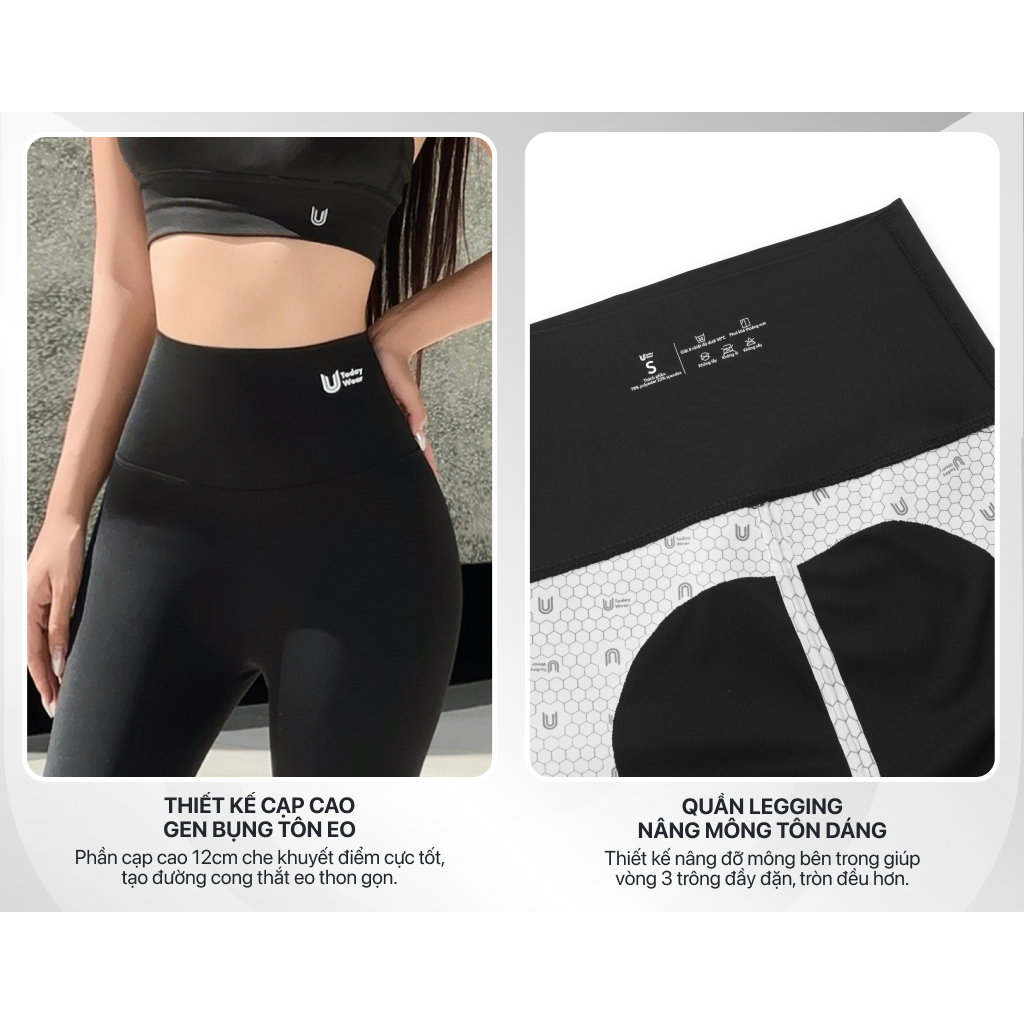 Quần legging nữ cạp cao gen bụng Slim legging dáng lửng Today U Wear nâng mông, tôn dáng | BigBuy360 - bigbuy360.vn