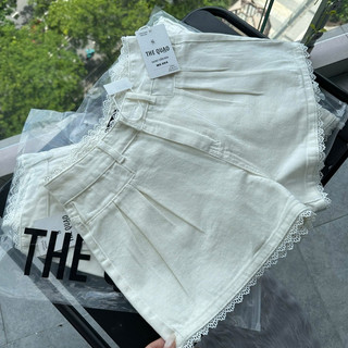  THE QUẠO - Quần Short Nữ Lưng Cao Phối Ren Ống Rộng Dáng A Xòe Chiếc Li R3008_517 
